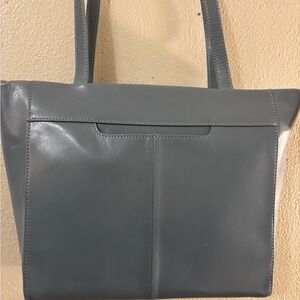 Light Blue Hobo Leather Tote Bag NWT